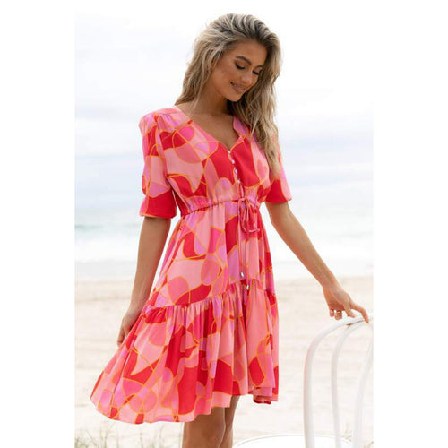 Midi fluid dress for women with ruffled skirt Amarae