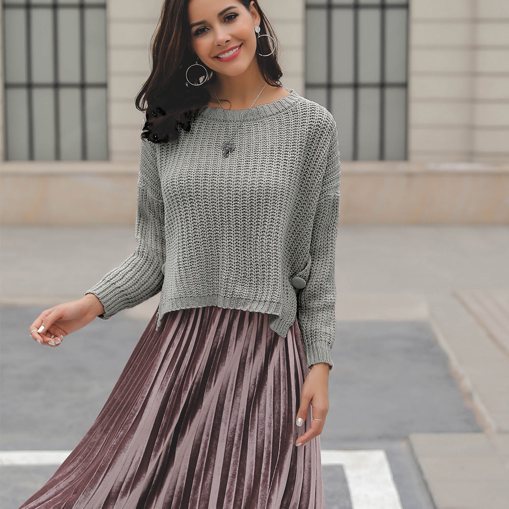 Ladies trendy sweater with structured textile pattern Lune London