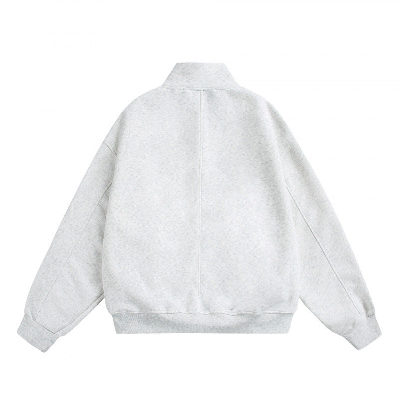 Unisex Oversize-Halfzip-Sweatshirt with Stand-up Collar and Flap Pockets Amarae