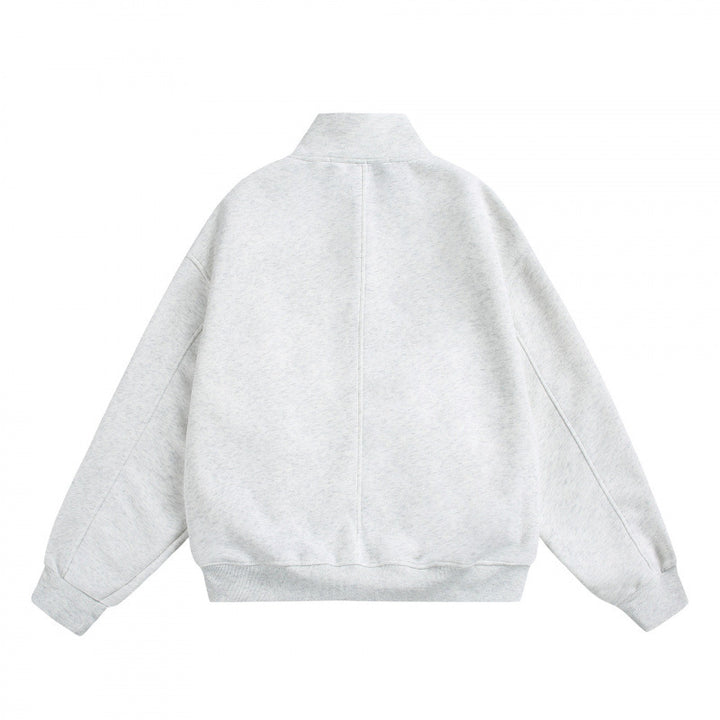 Unisex Oversize-Halfzip-Sweatshirt with Stand-up Collar and Flap Pockets Amarae