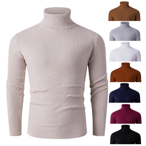 Elegant turtleneck sweater for men in structured knitted material Amarae