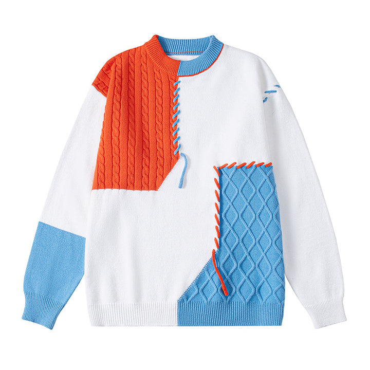 Women's creative sweater with textured patchwork design and unique details Lune London