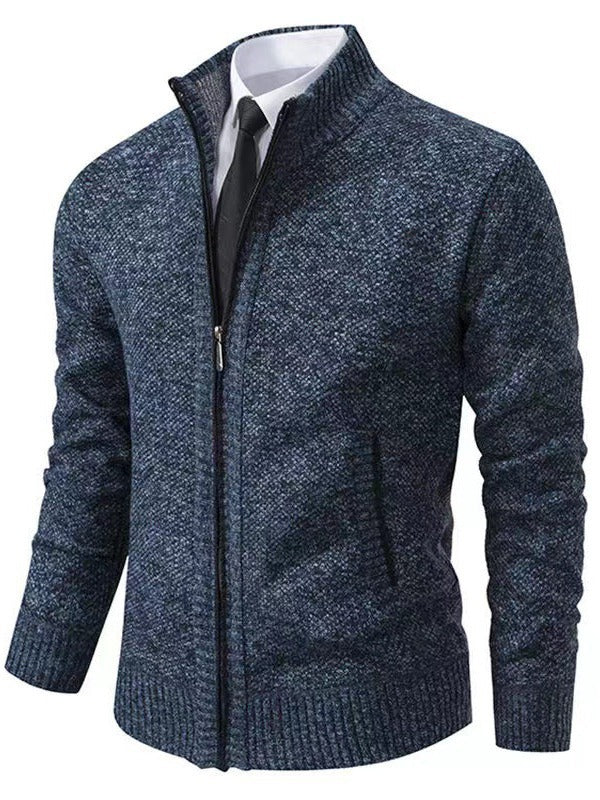 Trendy knitted jacket for men with zip and practical pockets Lune London