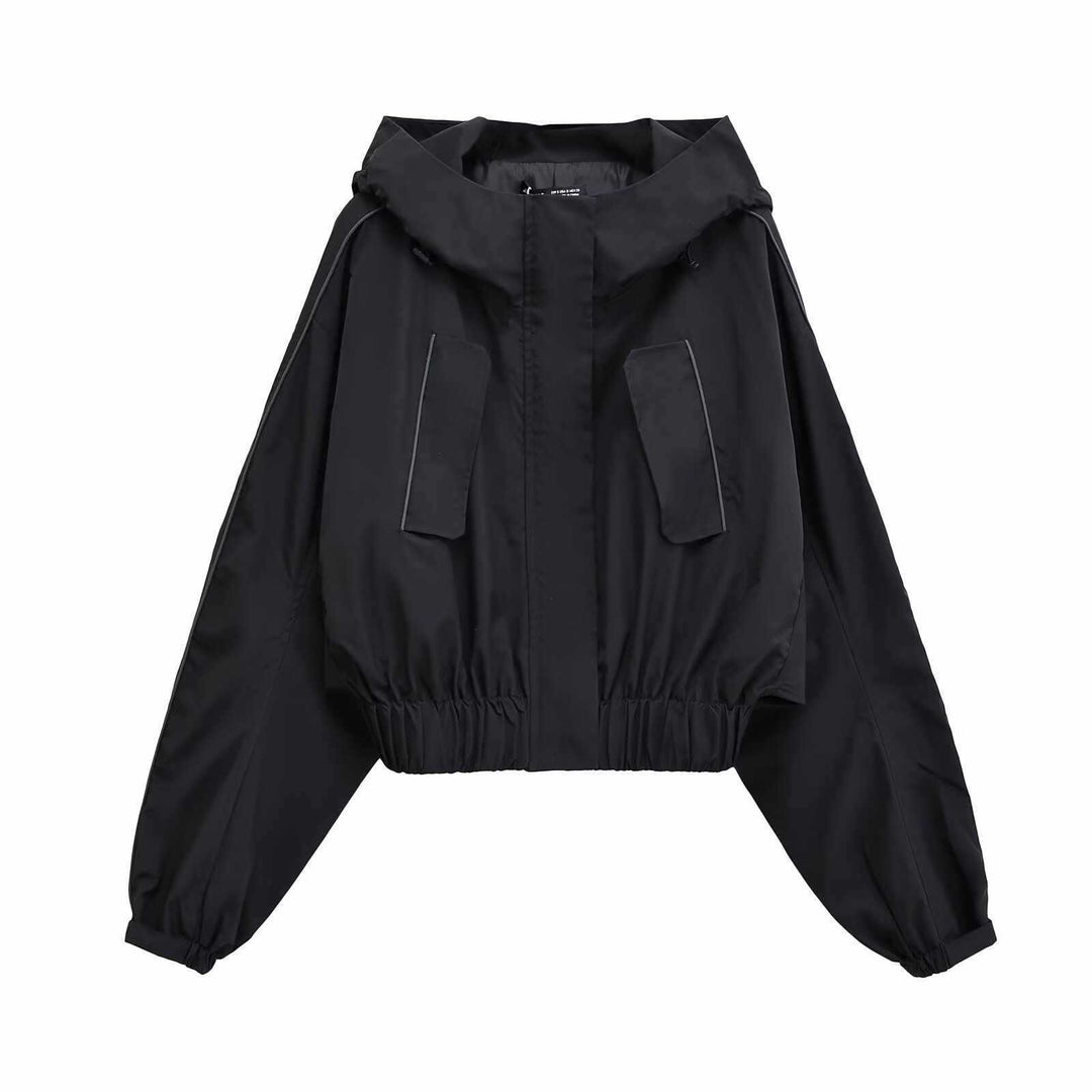 Fashion transitional jacket for women with faux fur collar and practical pockets Lune London