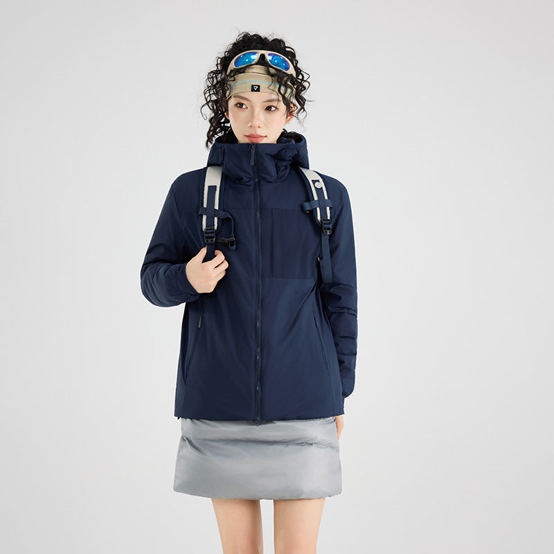 Women's Insulated Outdoor Quilted Jacket with Hood, Chest Yoke and Elastic Cuffs Amarae