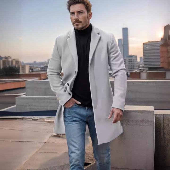 Men's Elegant Long Coat with Timeless Silhouette Lune London