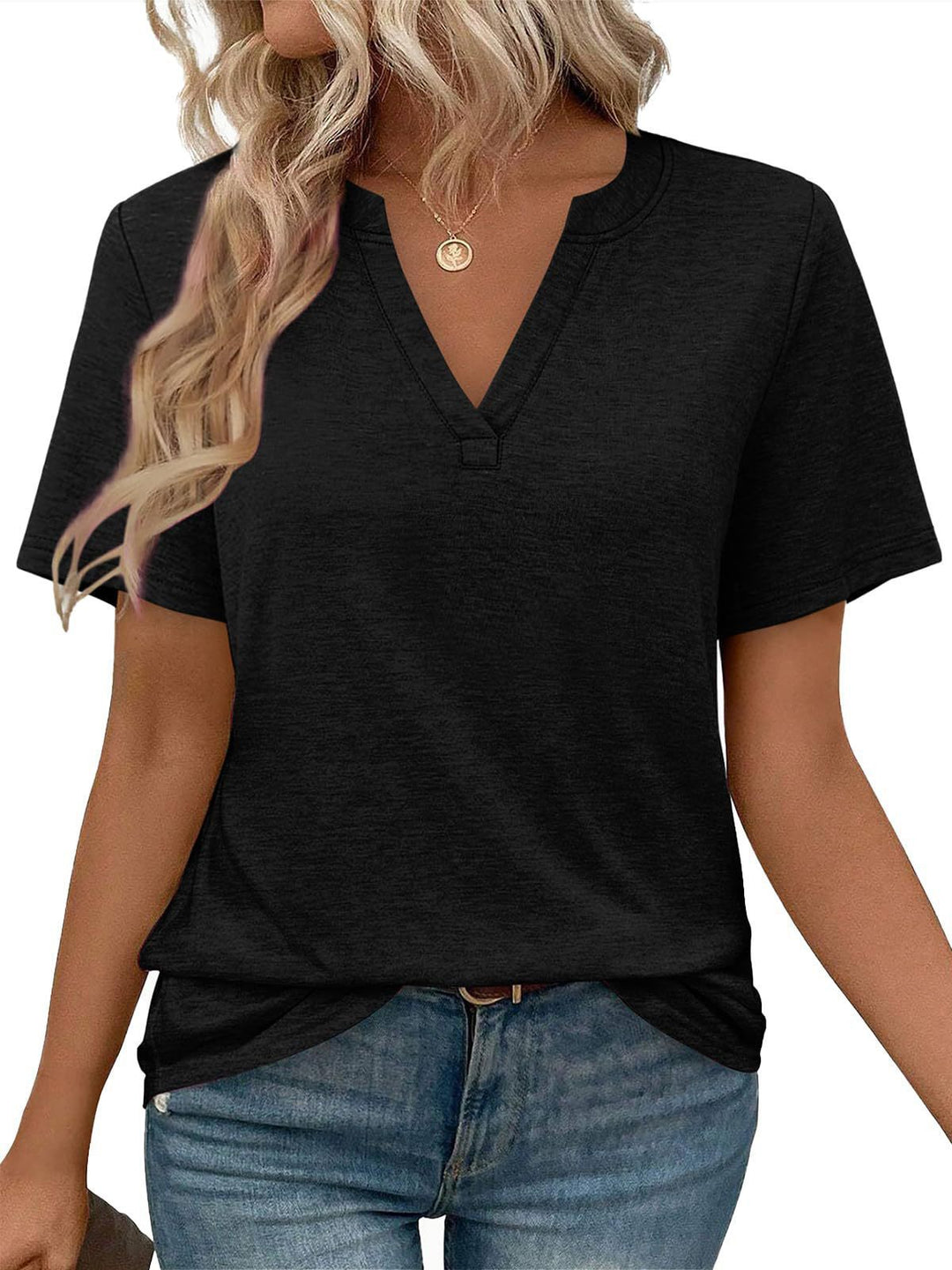 Timeless women's V-neck t-shirt with casual fit Lune London