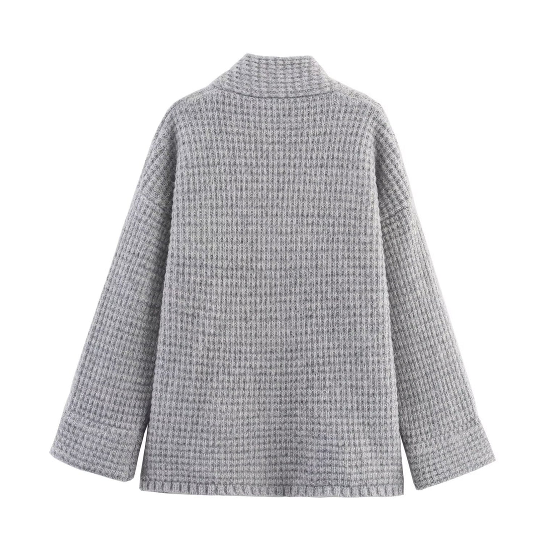 Ladies oversized sweatshirt cardigan with double button placket and comfortable fit Lune London