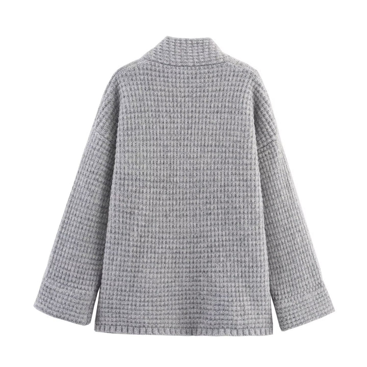 Ladies oversized sweatshirt cardigan with double button placket and comfortable fit Lune London