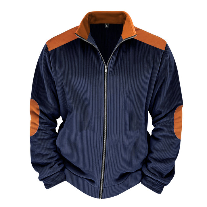 Sporty zip-up jacket for men with ribbed structure and contrasting sleeves Lune London
