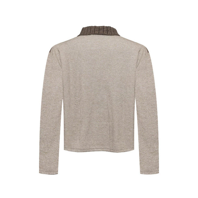 Women's Long Sleeve Polo Shirt with Half Zip, Contrast Shoulders and Button Cuffs Amarae