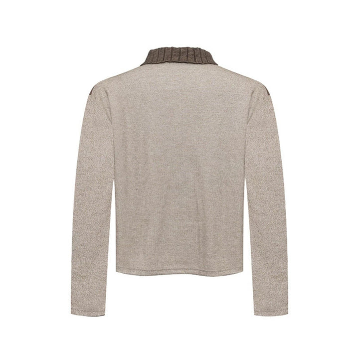 Women's Long Sleeve Polo Shirt with Half Zip, Contrast Shoulders and Button Cuffs Amarae