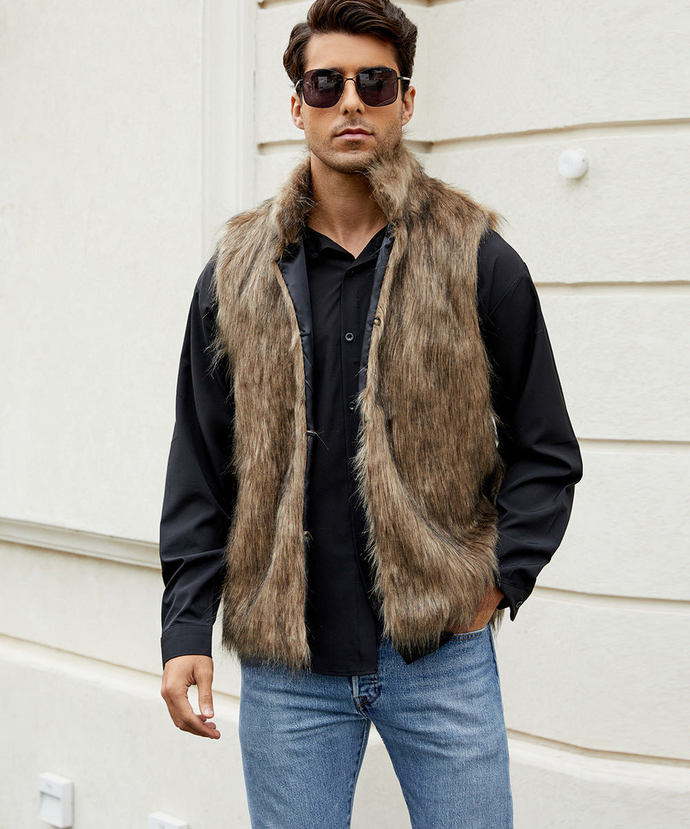 Faux fur vest for men with an elegant cut Lune London