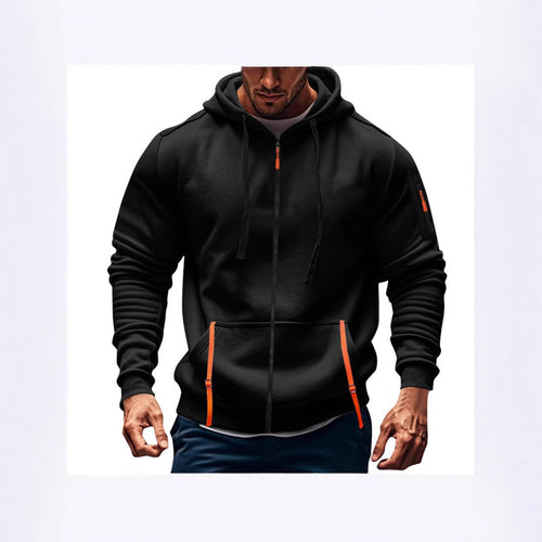 Sporty hooded jacket for men with practical zip pockets Amarae