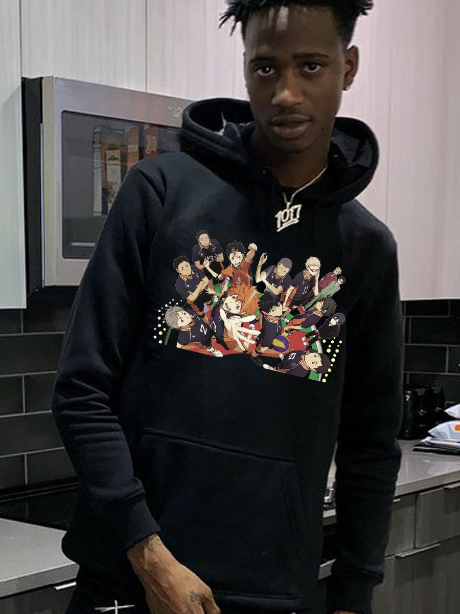 Men's Hoodie with Stylish Anime Print Lune London