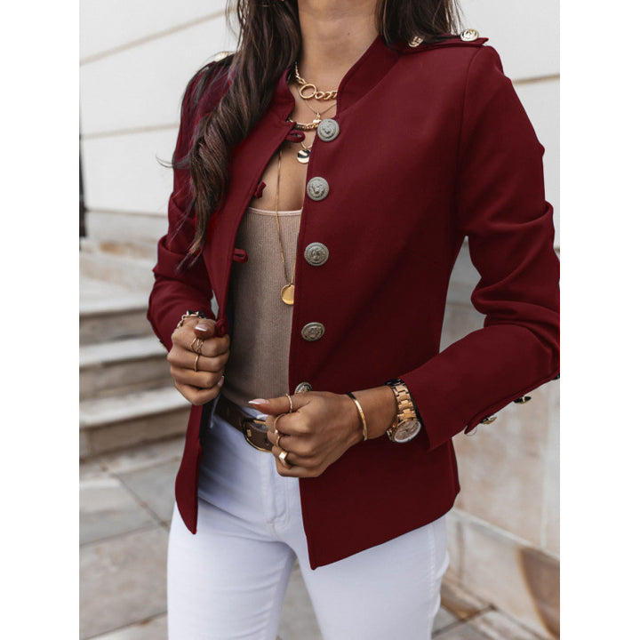 Trendy women's blazer with gold buttons and slim fit Lune London