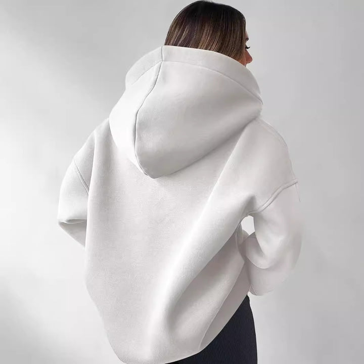 Oversized hoodie for women with polo collar from Lune London