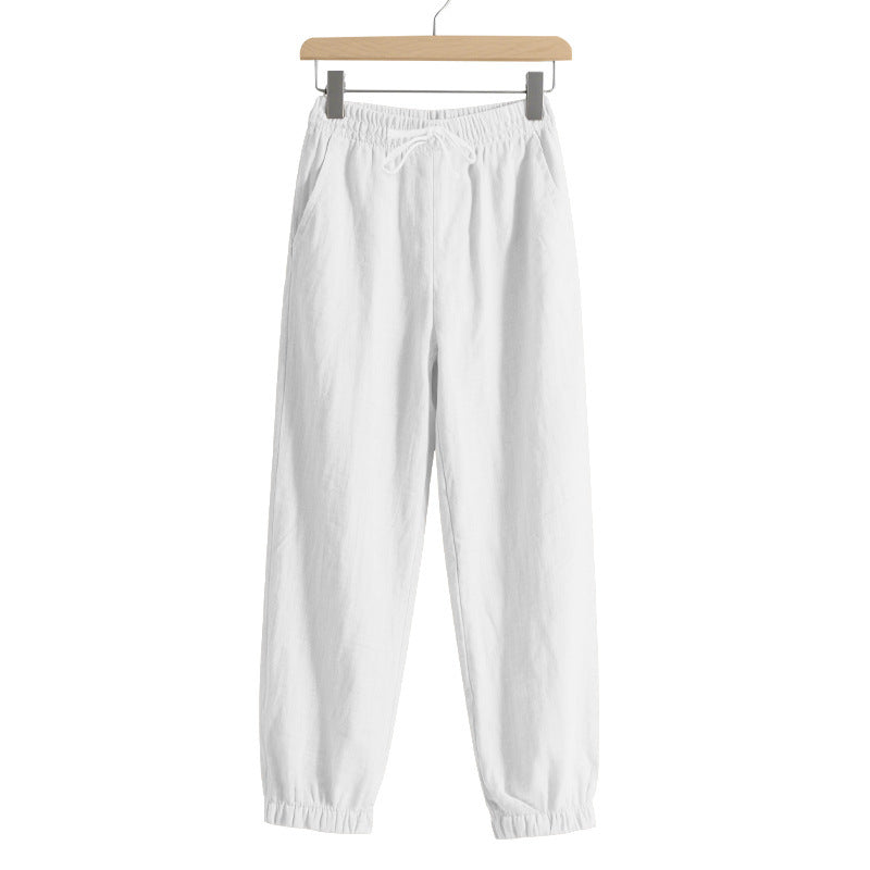 Lune London Women's Breathable Linen Lounge Pants with Elastic Waist