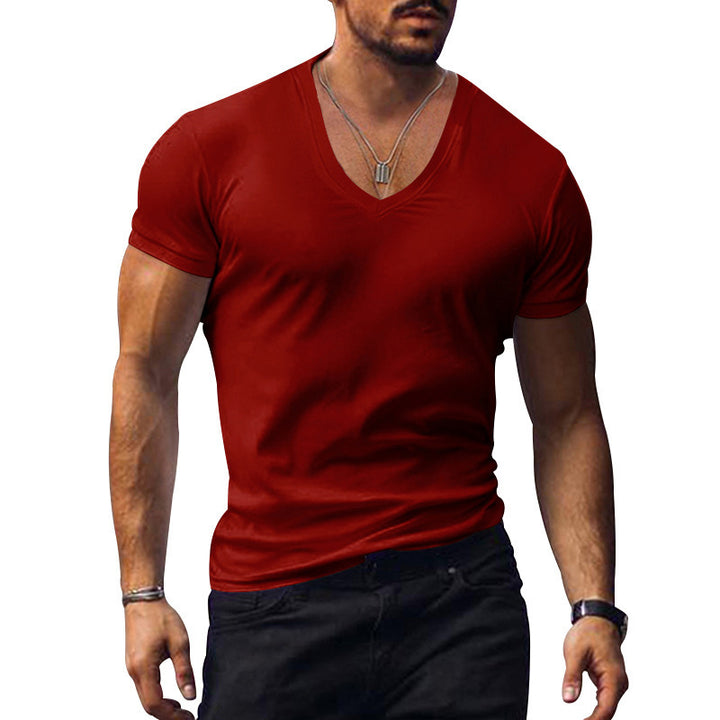 V-neck cotton blend breathable t-shirt for men Lune London