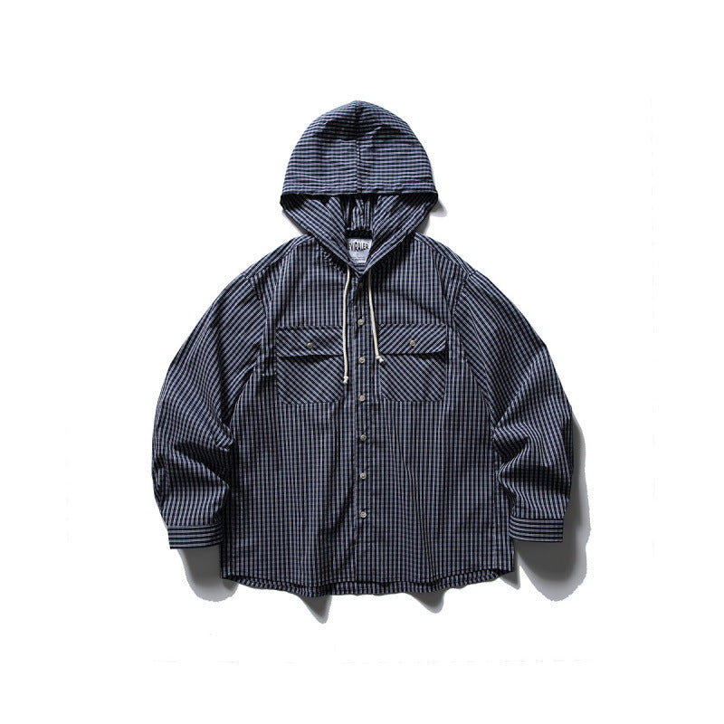 Unisex Oversized Hoodie Overshirt made of cotton blend with chest flaps and continuous button placket Amarae
