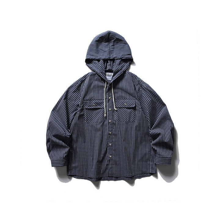 Unisex Oversized Hoodie Overshirt made of cotton blend with chest flaps and continuous button placket Amarae