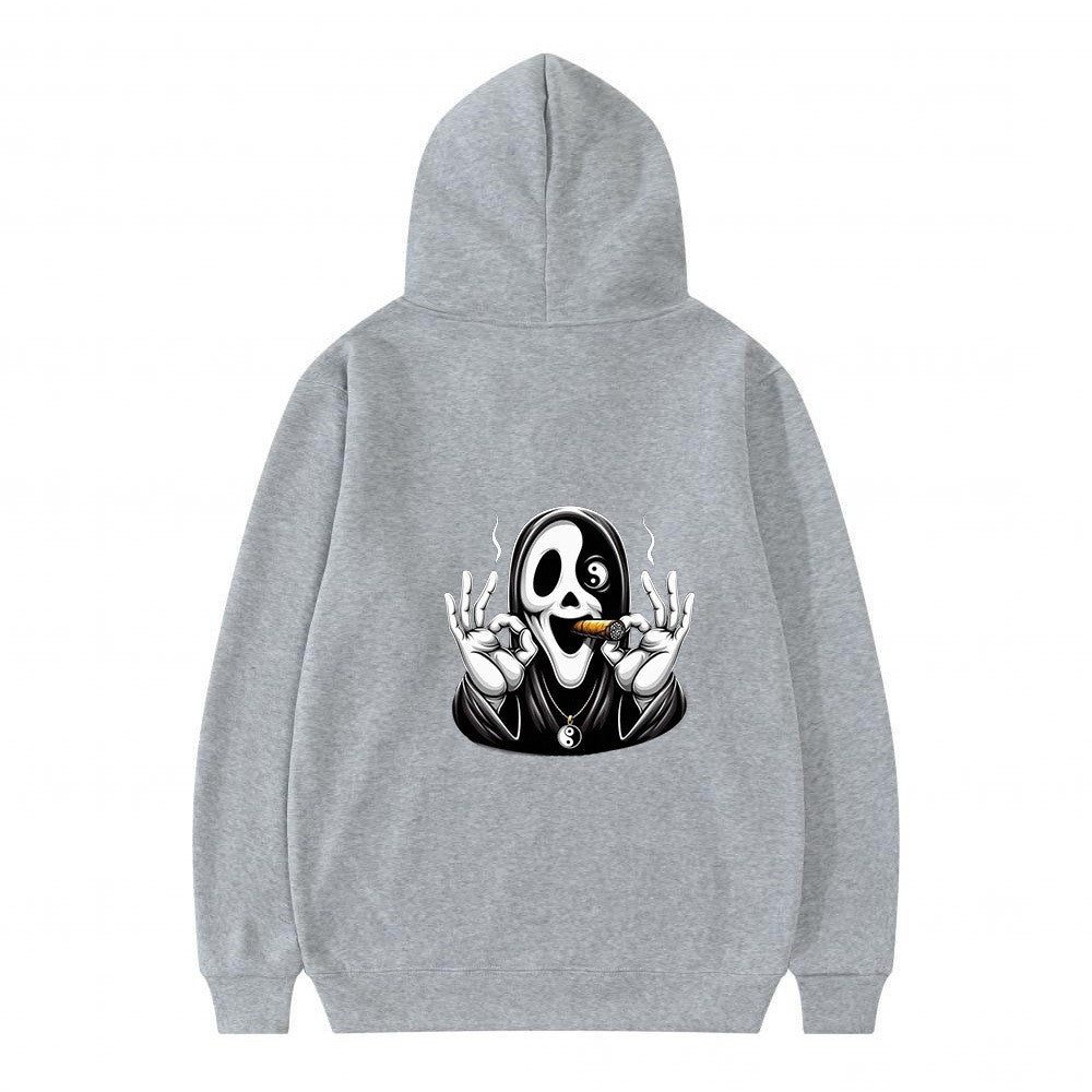 Women's hoodie with artistic skull print and casual fit Chic & Stil