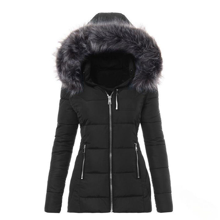 Women's Winter Jacket with Removable Faux Fur Collar Chic Und Stil