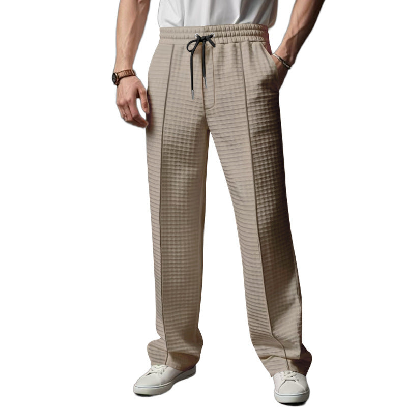 Men's casual lounge pants with elastic waistband and textured design Lune London