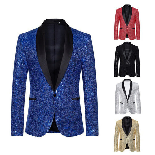 Men's Glamorous Sequin Blazer with Modern Cut Amarae