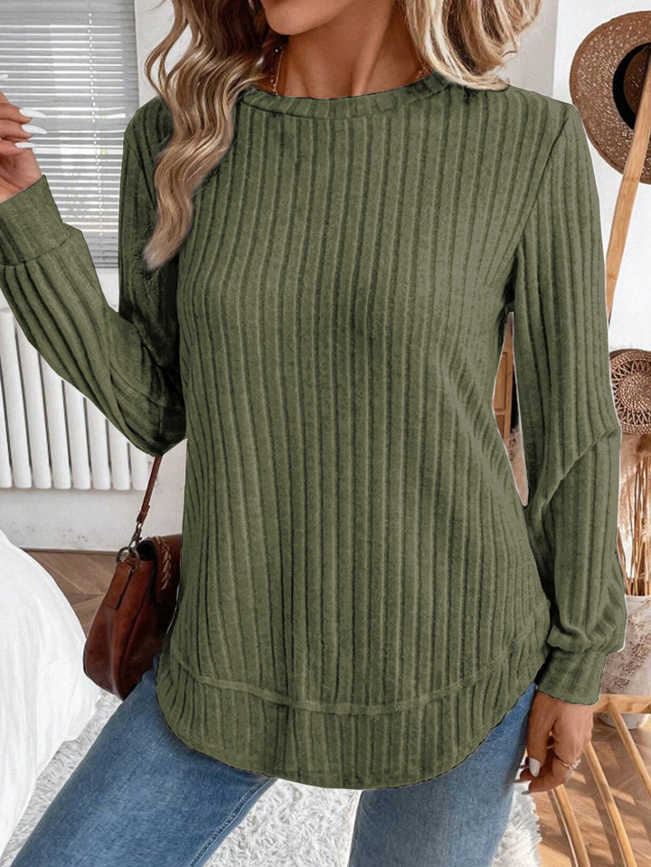 Pull en tricot décontracté pour femmes avec rayures verticales Chic & Stil
