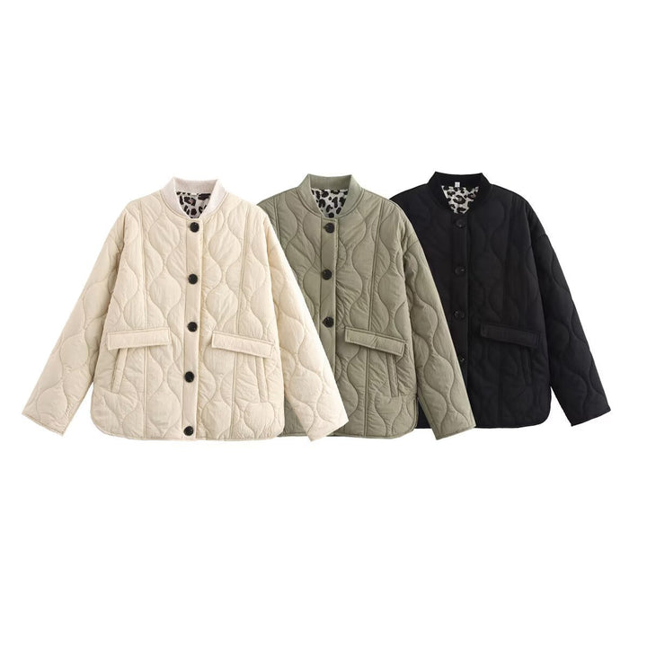 Lune London padded transitional jacket for women with practical pockets and stylish high collar