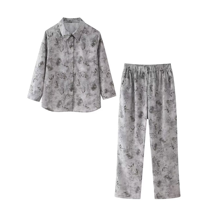 Fluid printed pants for women with elastic waistband Lune London