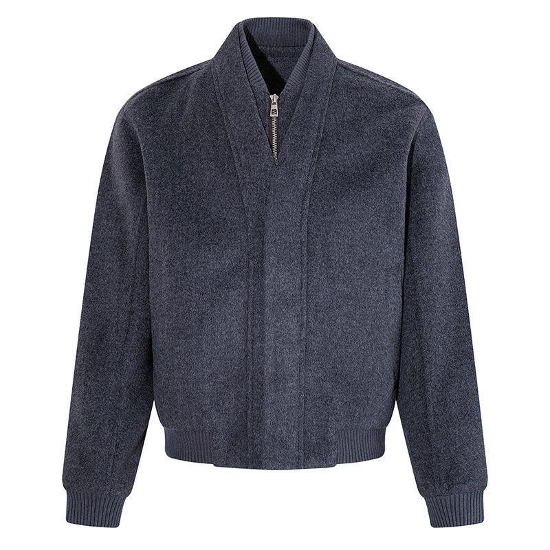 Women's short-cut bomber jacket with concealed zipper and ribbed cuffs Amarae