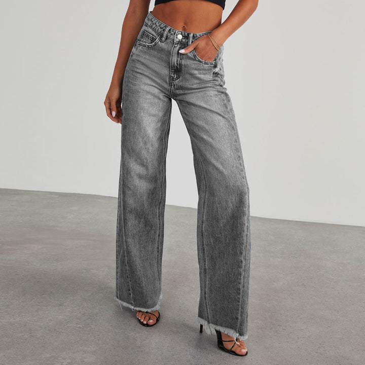 Wide leg jeans and denim for women with frayed hem Chic & Stil