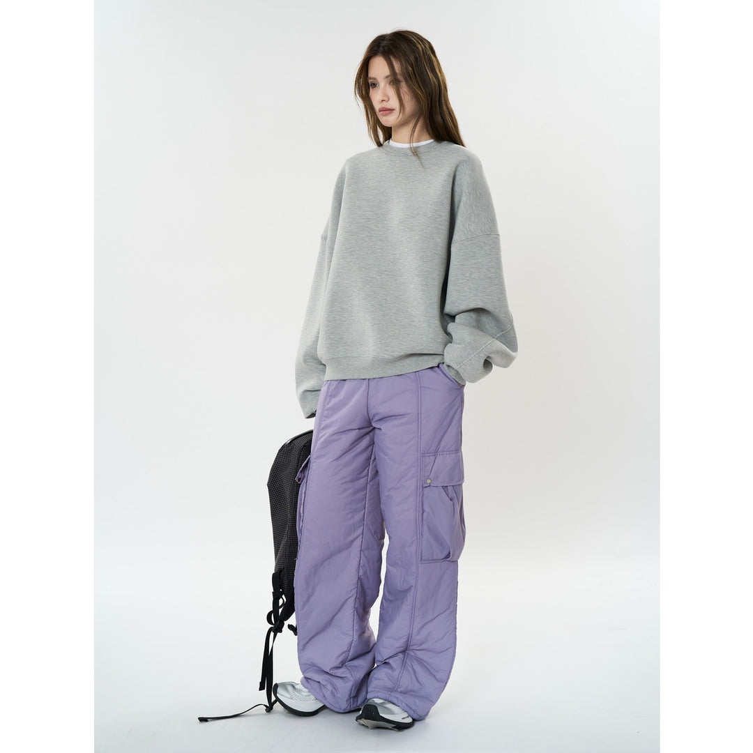 Women Padded Cargo Palazzo Pants with Elastic Waistband Amarae
