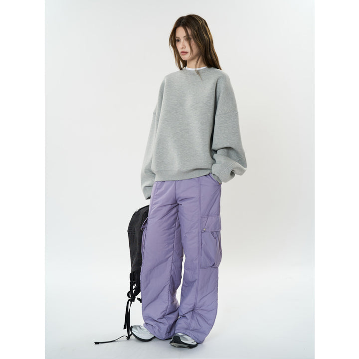 Women Padded Cargo Palazzo Pants with Elastic Waistband Amarae