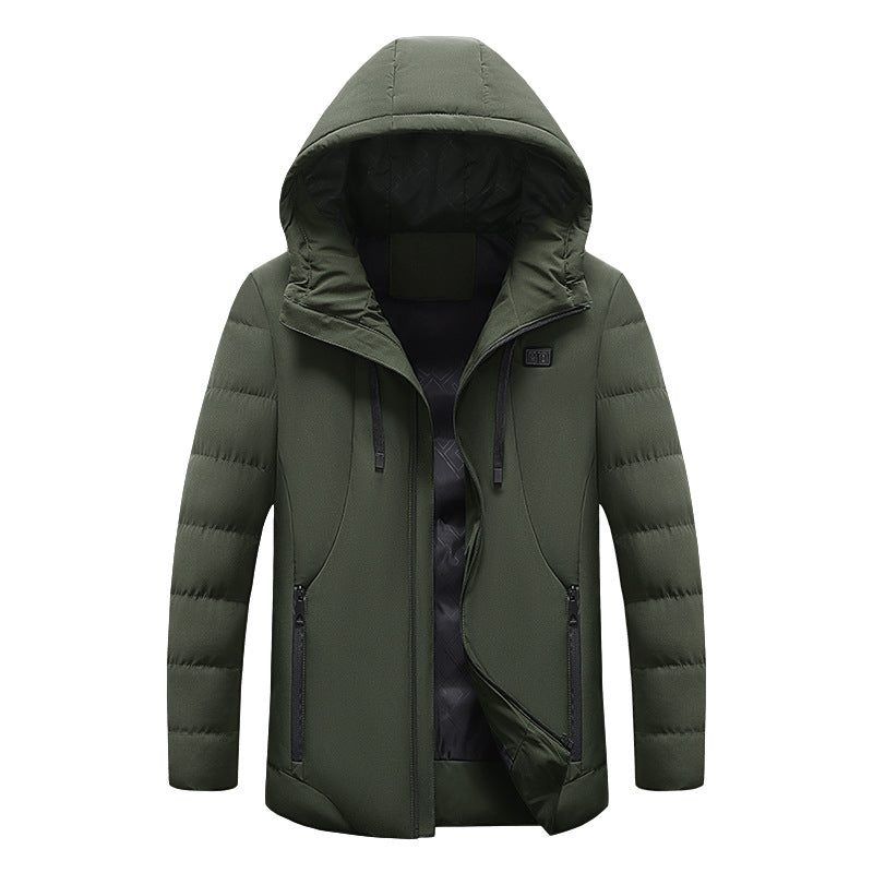 Herren Hybrid‑Isolationsjacke mit Kapuze und gesteppter Ärmelfüllung Drune