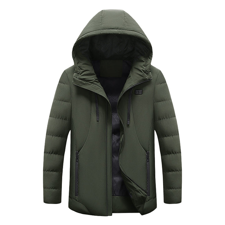Herren Hybrid‑Isolationsjacke mit Kapuze und gesteppter Ärmelfüllung Drune