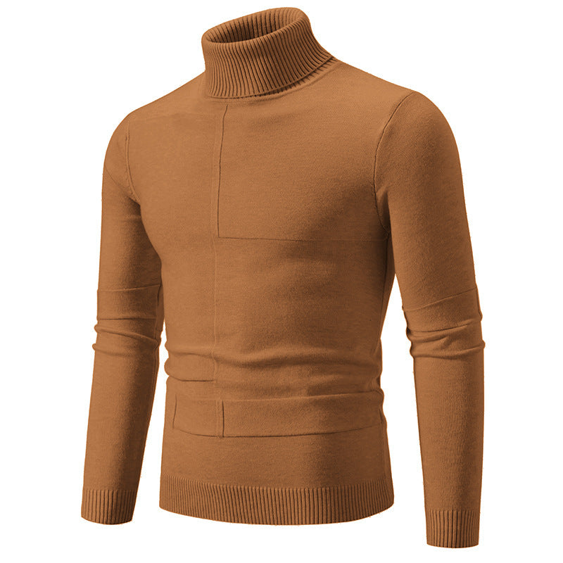 Elegant turtleneck sweater for men with a modern cable pattern Lune London