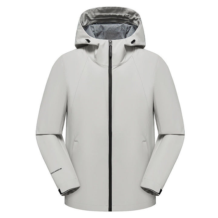Men's three-layer softshell hooded jacket with seam-sealed weather protection membrane and ergonomic cut Amarae