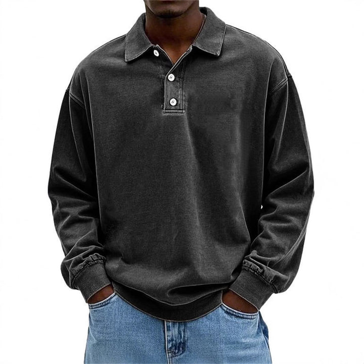 Men's polo t-shirt with button placket and relaxed fit Lune London