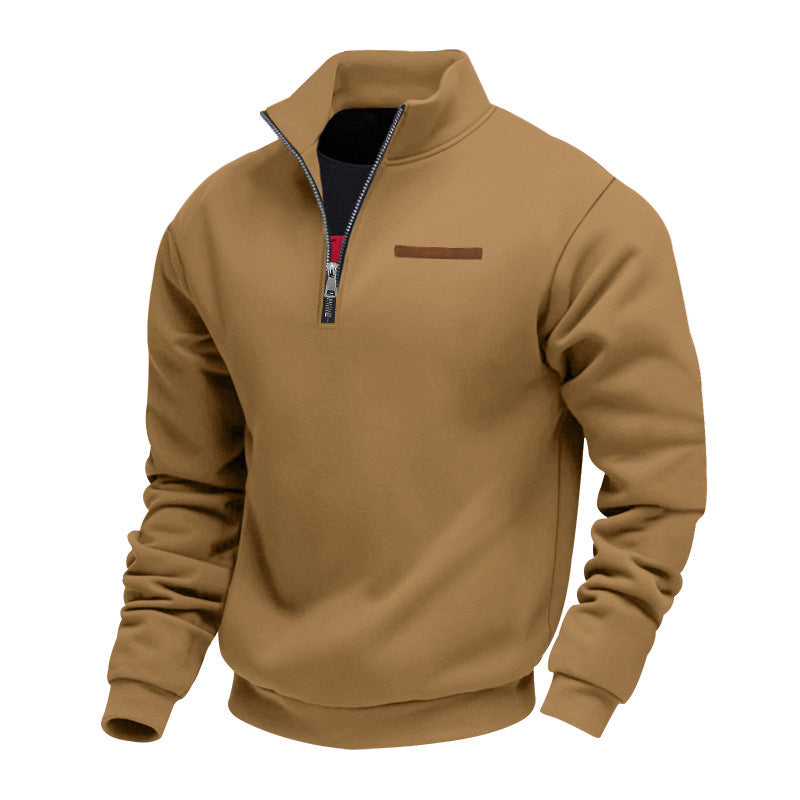 High-quality fleece jacket for men with high collar and zipper Lune London