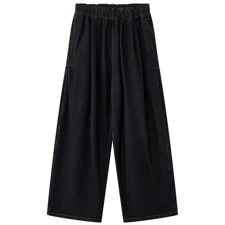 Women's Extra Loose Relaxed Denim Pants in Balloon Cut with Elastic Waistband