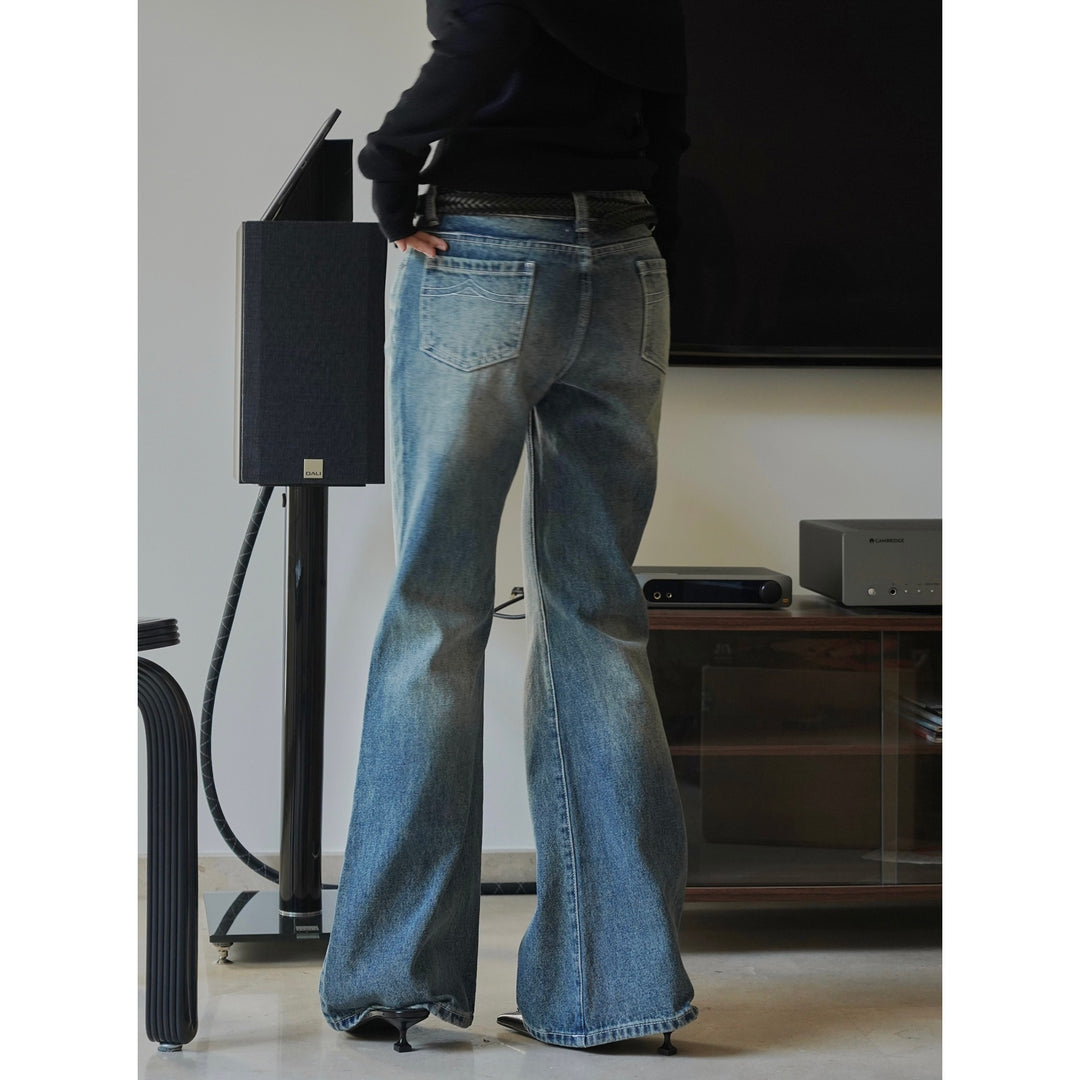 Women's High-Waisted Denim Palazzo Pants in Vintage Look with Wide Leg and Slight Flare Amarae