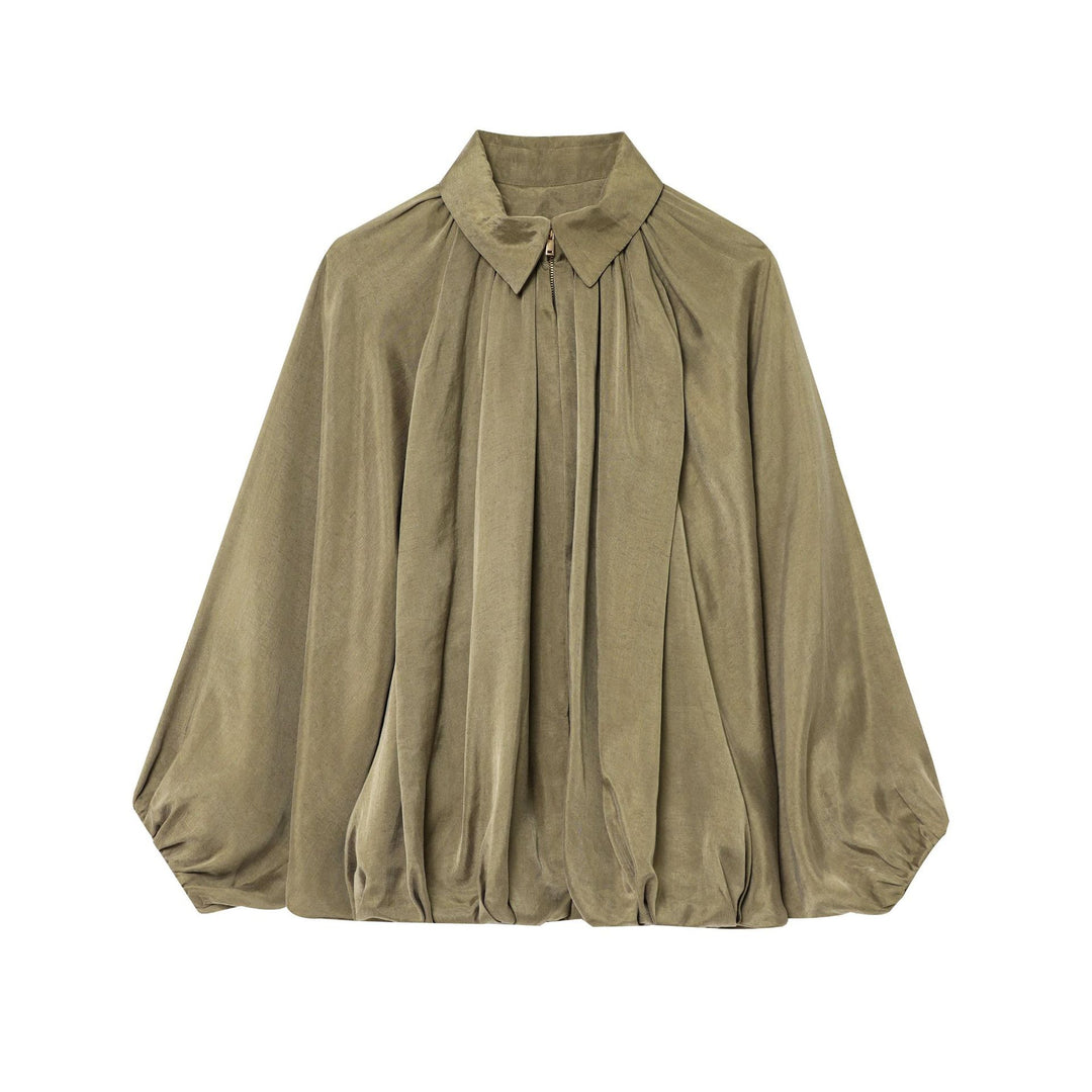 Blouse plissée pour femmes avec col montant élégant Chic & Stil