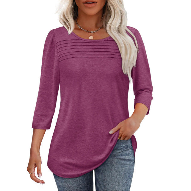 Women's Long Sleeve Shirt with Pleat Details Chic & Stil
