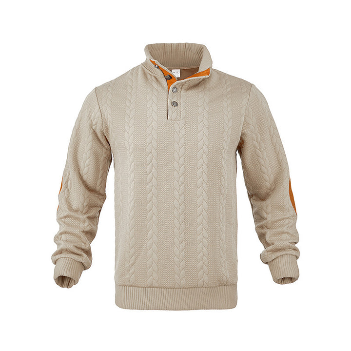 Round neck sweater for men with contrasting details Lune London