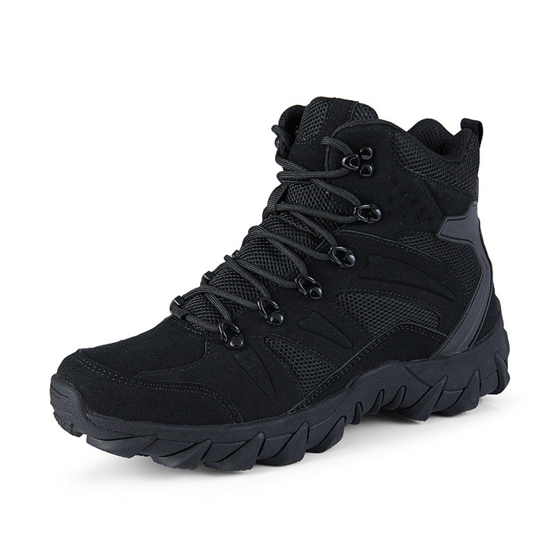Men's Ankle-Height All-Terrain Tactical Hiking Boot with Reinforced Toe Cap and Multidirectional Grip Amarae