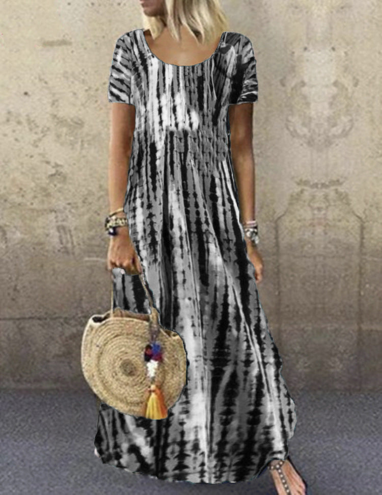 Lune London trendy striped pattern women's maxi dress