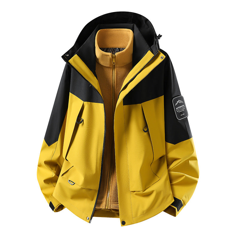 Unisex waterproof two-layer softshell rain jacket with removable fleece lining and hood Amarae